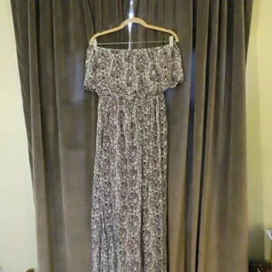 Women's Maxi Navy White Dress Strapless Size 2